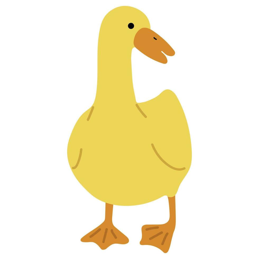 Pato amarillo soltero vector