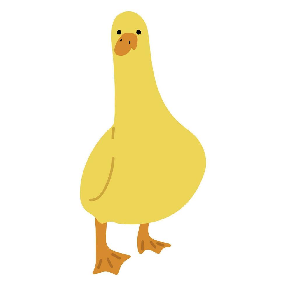 Pato amarillo soltero vector