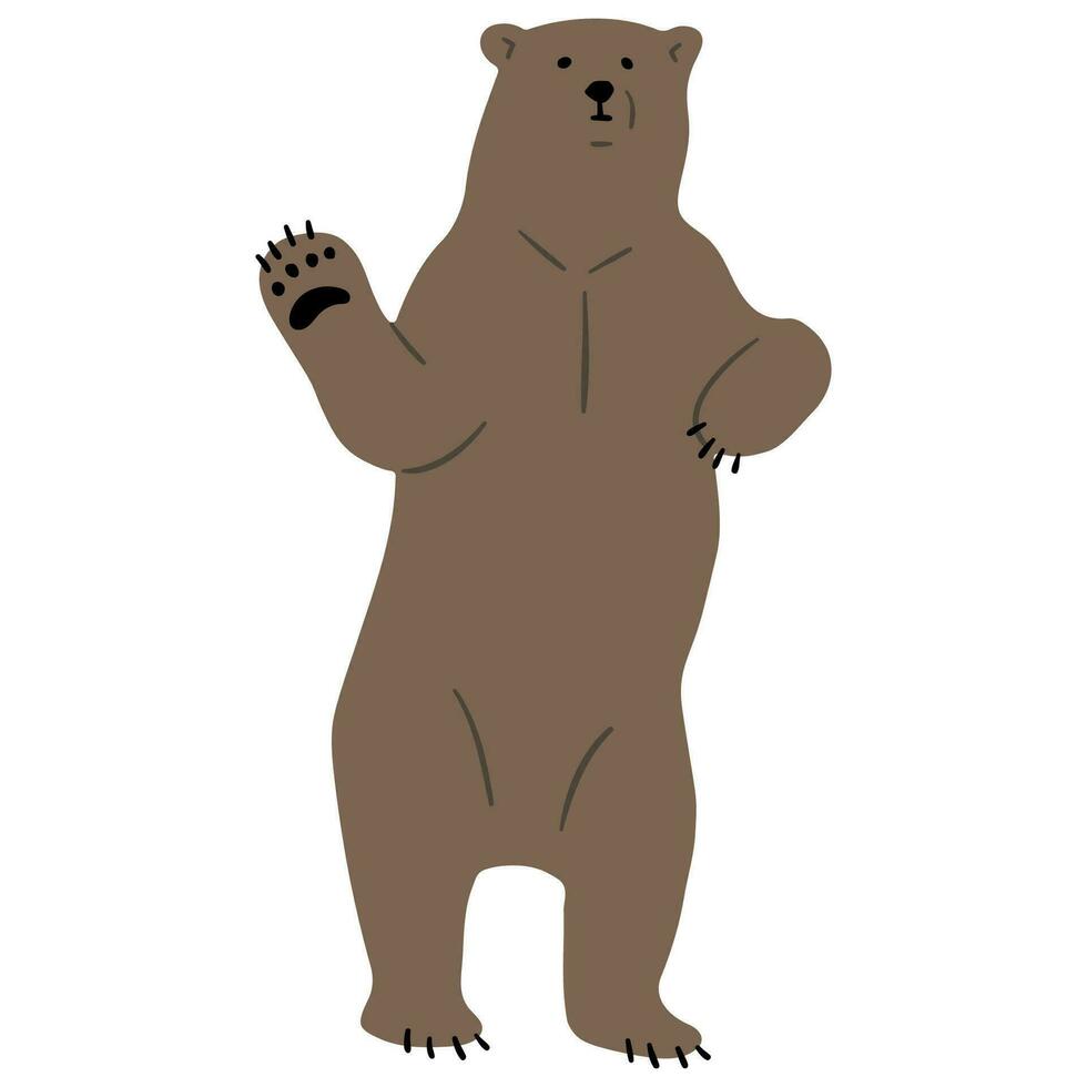 oso pardo oso soltero vector