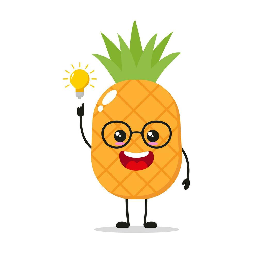 Single Smart Pineapple Eureka Moment Vector Illustration