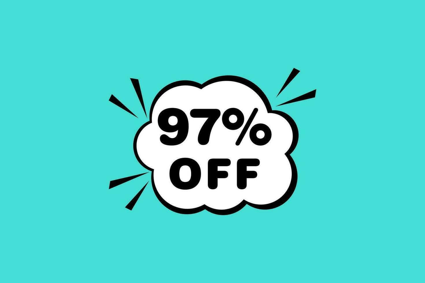 97 percent Sale and discount labels. price off tag icon flat design. vector