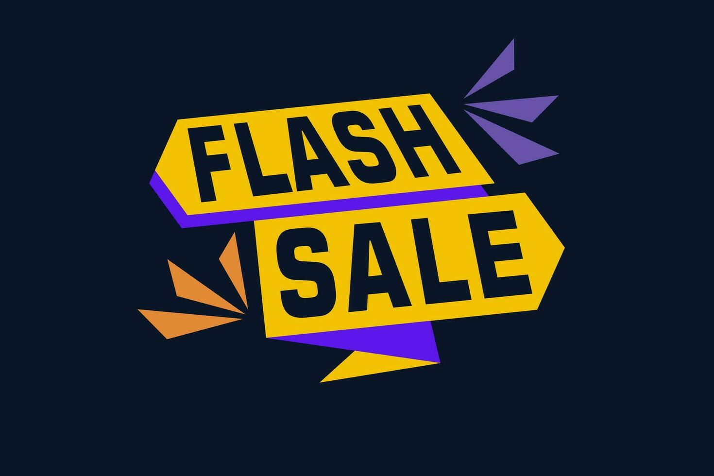 Flash sale promo banner template discount label, sale and discount background vector