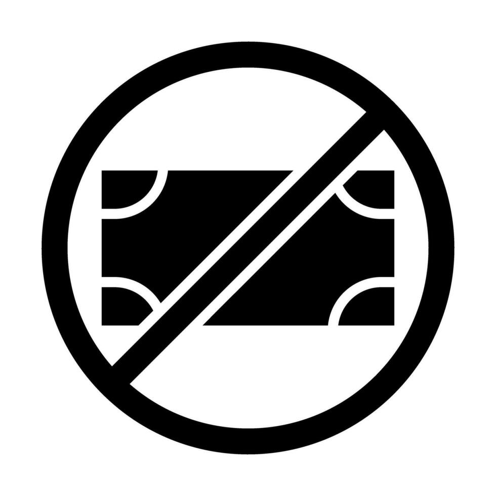 No Money Vector Glyph Icon For Personal And Commercial Use.