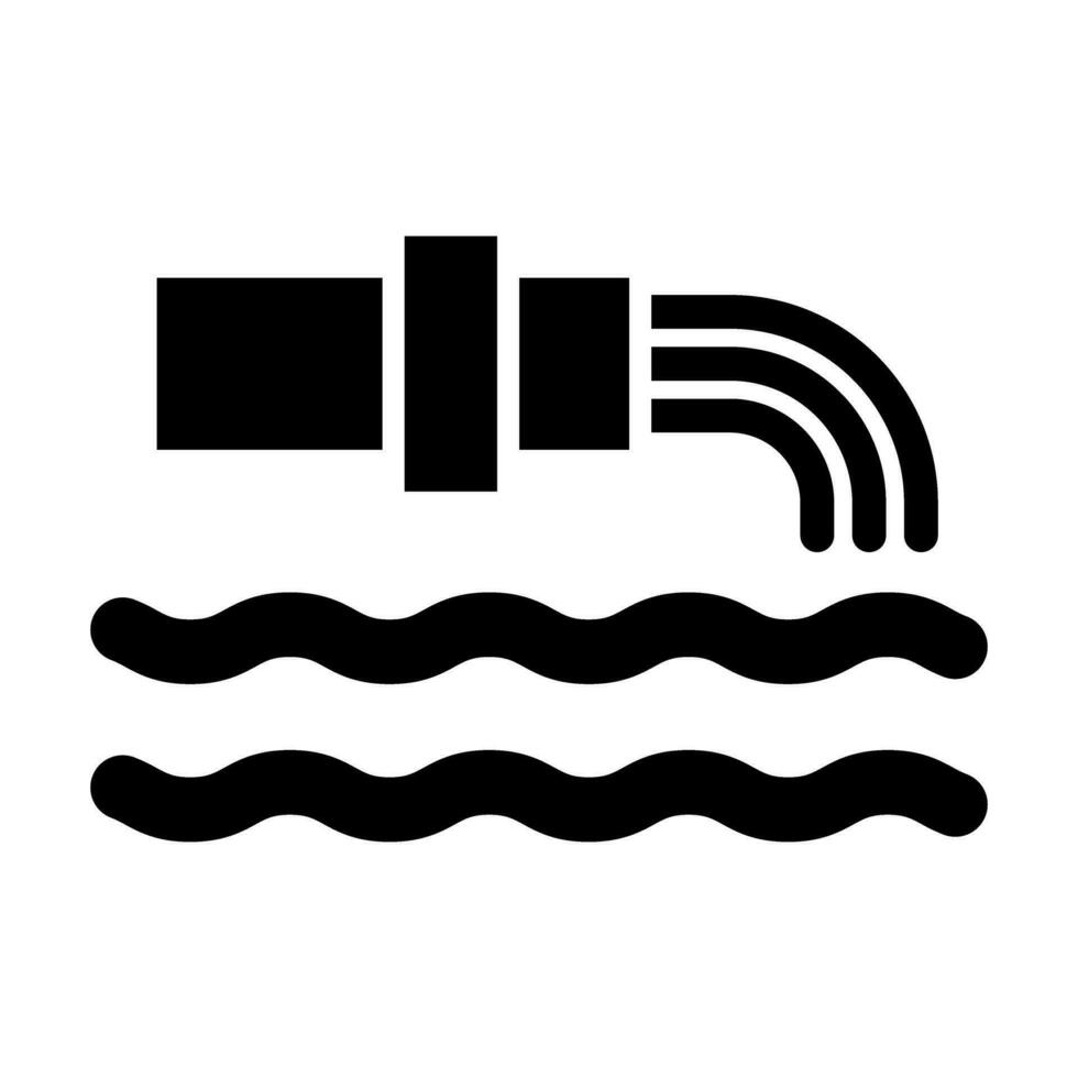 Water Pollution Vector Glyph Icon For Personal And Commercial Use.