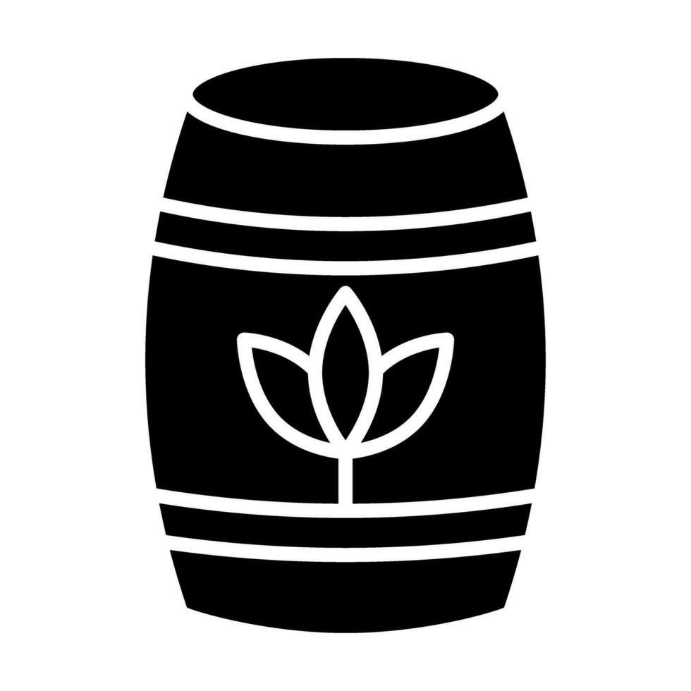 Eco Barrel Vector Glyph Icon For Personal And Commercial Use.