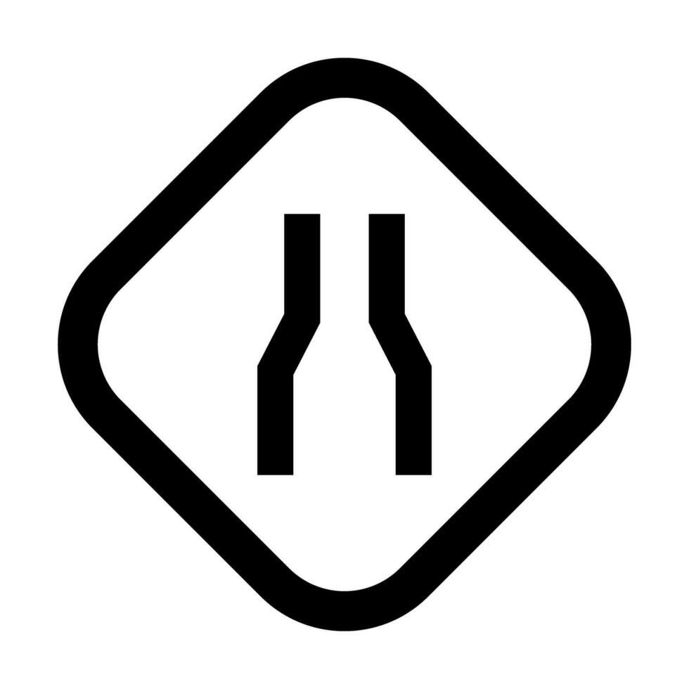 Narrow Road Vector Glyph Icon For Personal And Commercial Use.