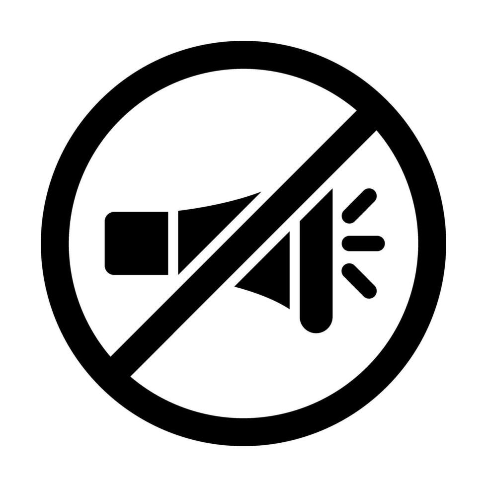 No Horn Vector Glyph Icon For Personal And Commercial Use.