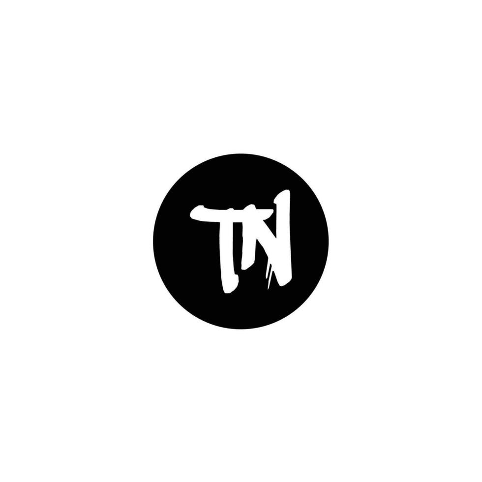 Initial TN letter drip template design vector