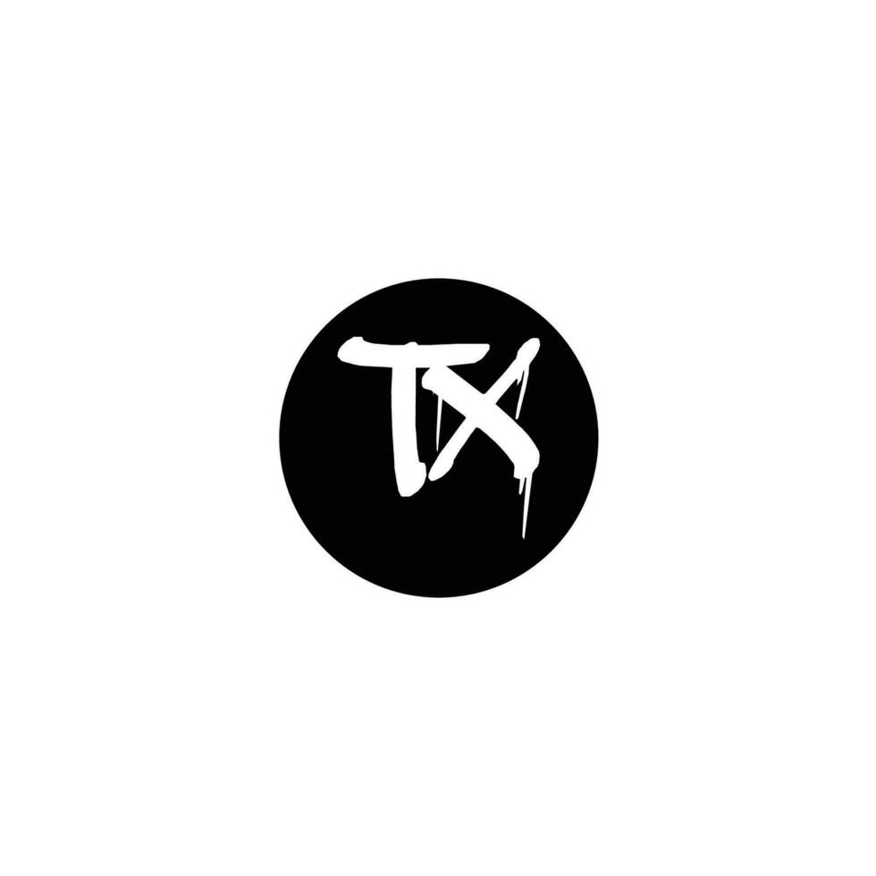 Initial TX letter drip template design vector