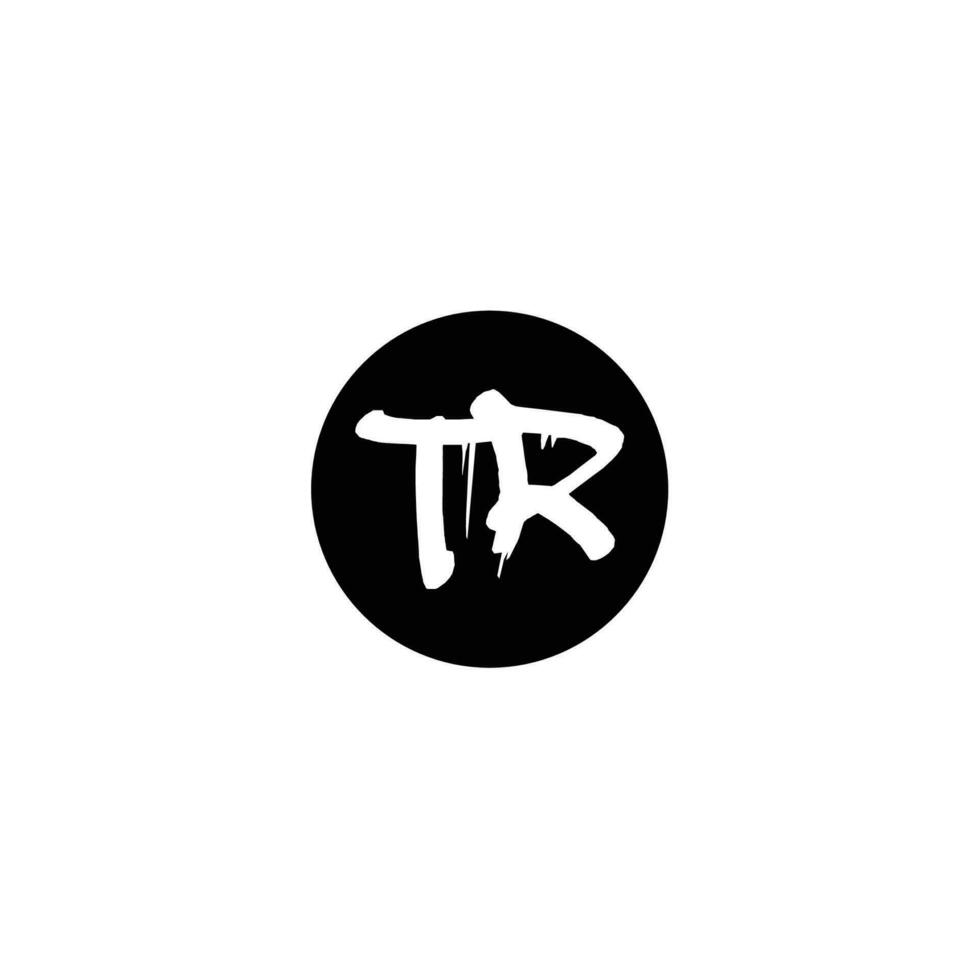 Initial TR letter drip template design vector