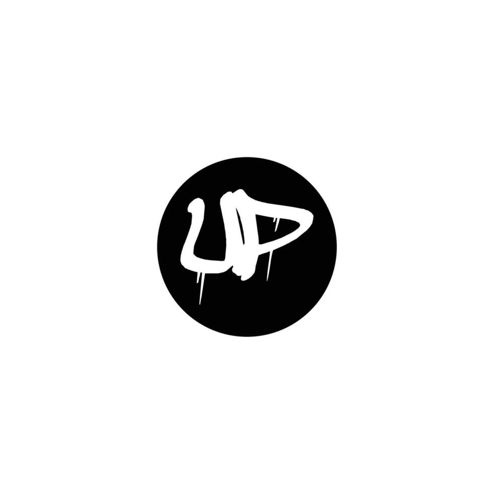 Initial UP letter drip template design vector