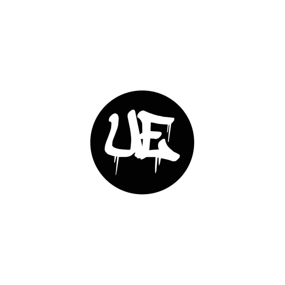 Initial UE letter drip template design vector