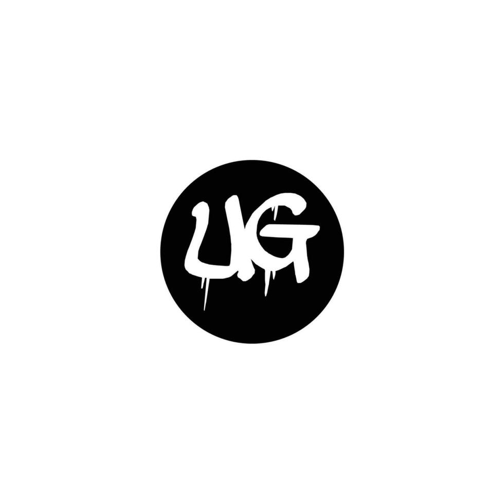 Initial UG letter drip template design vector