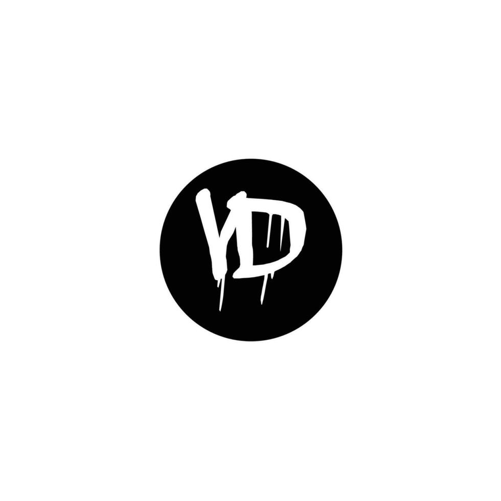 Initial VD letter drip template design vector