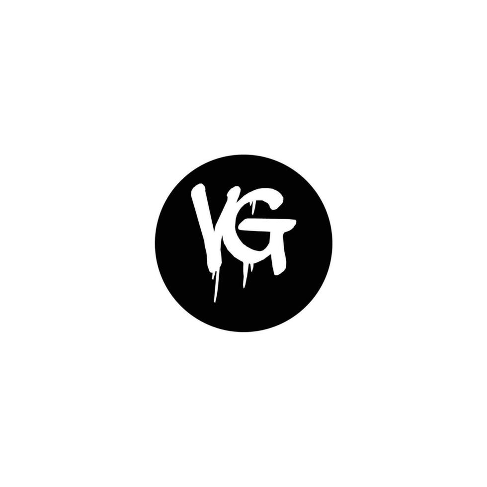 Initial VG letter drip template design vector