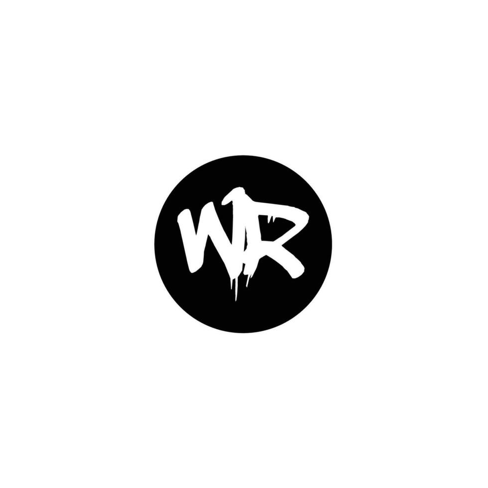 Initial WR letter drip template design vector