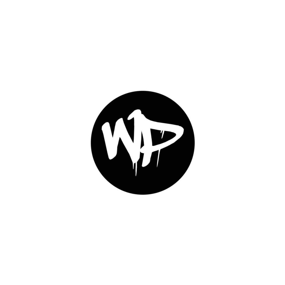 Initial WP letter drip template design vector