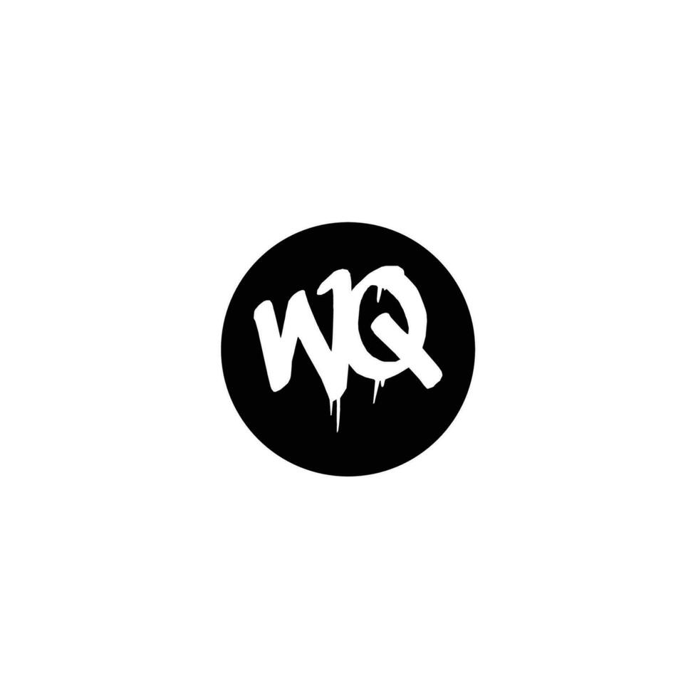 Initial WQ letter drip template design vector