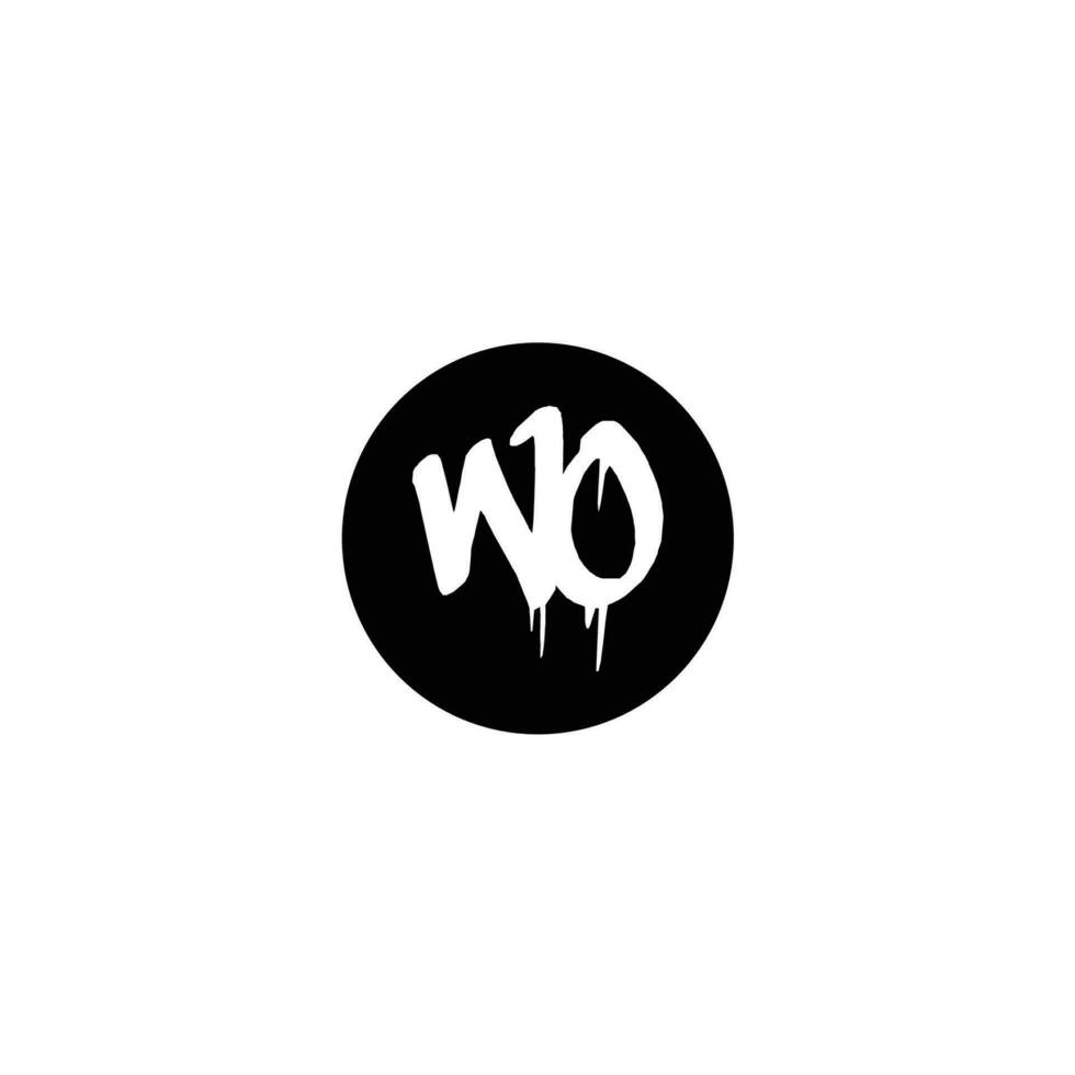 Initial WO letter drip template design vector