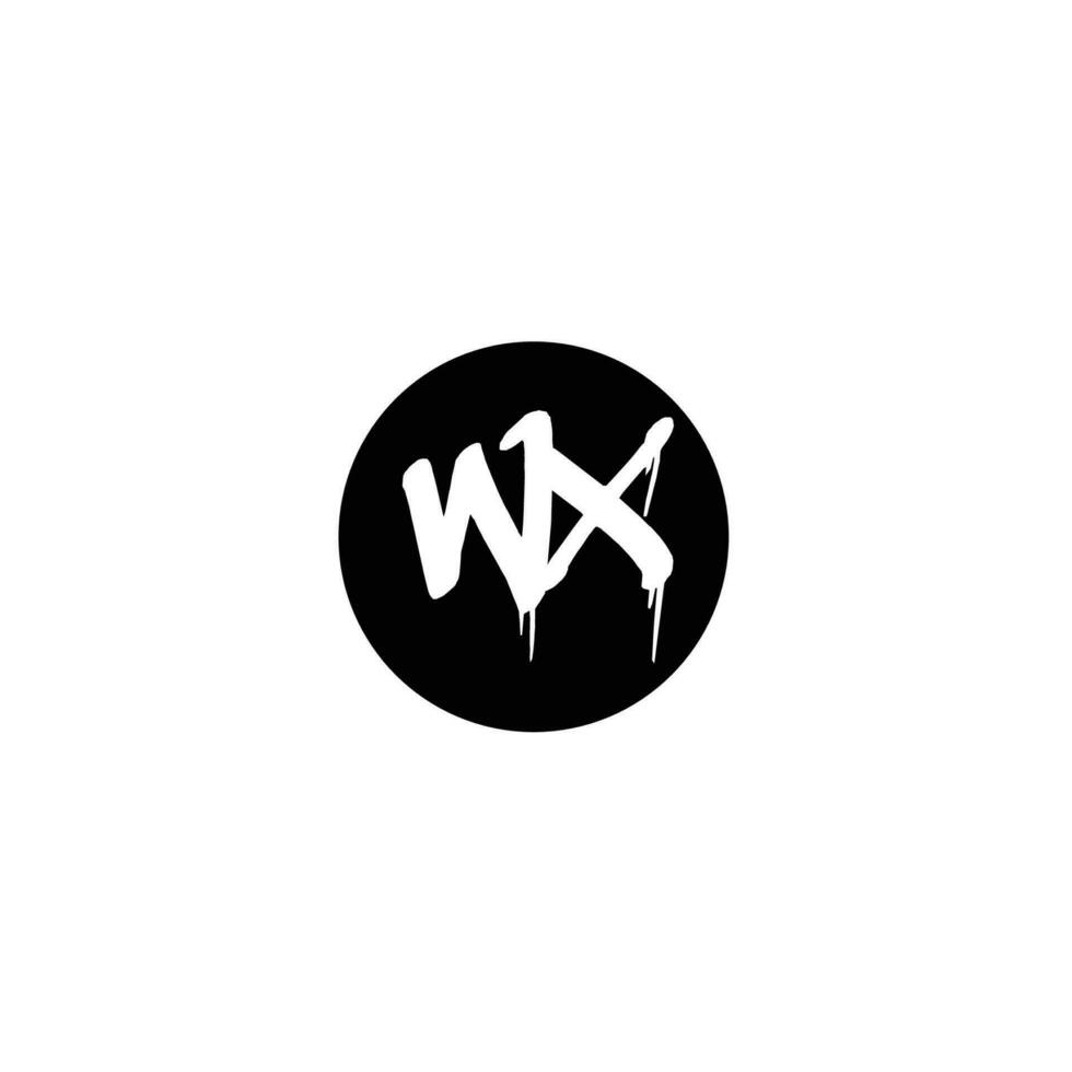 Initial WX letter drip template design vector