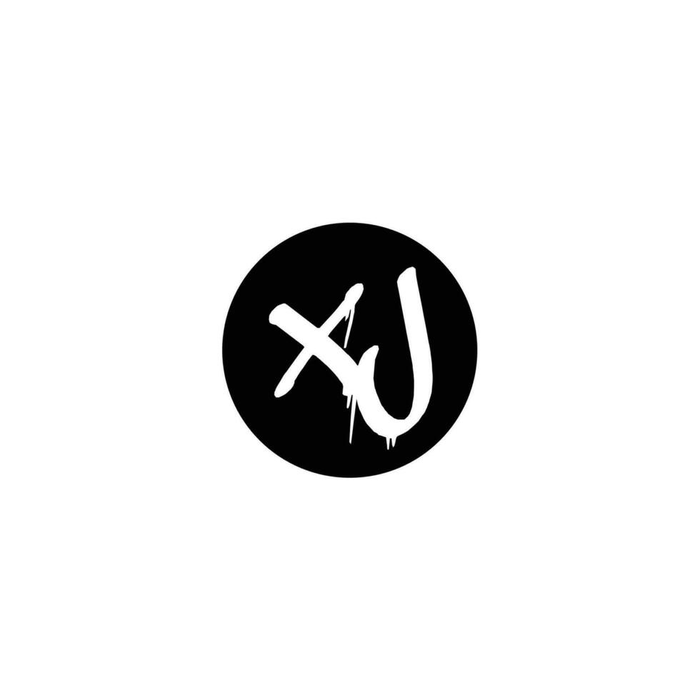 Initial XJ letter drip template design vector