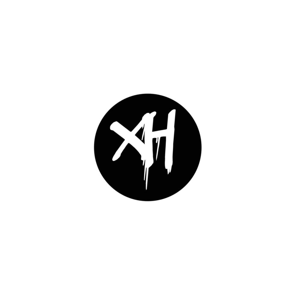 Initial XH letter drip template design vector