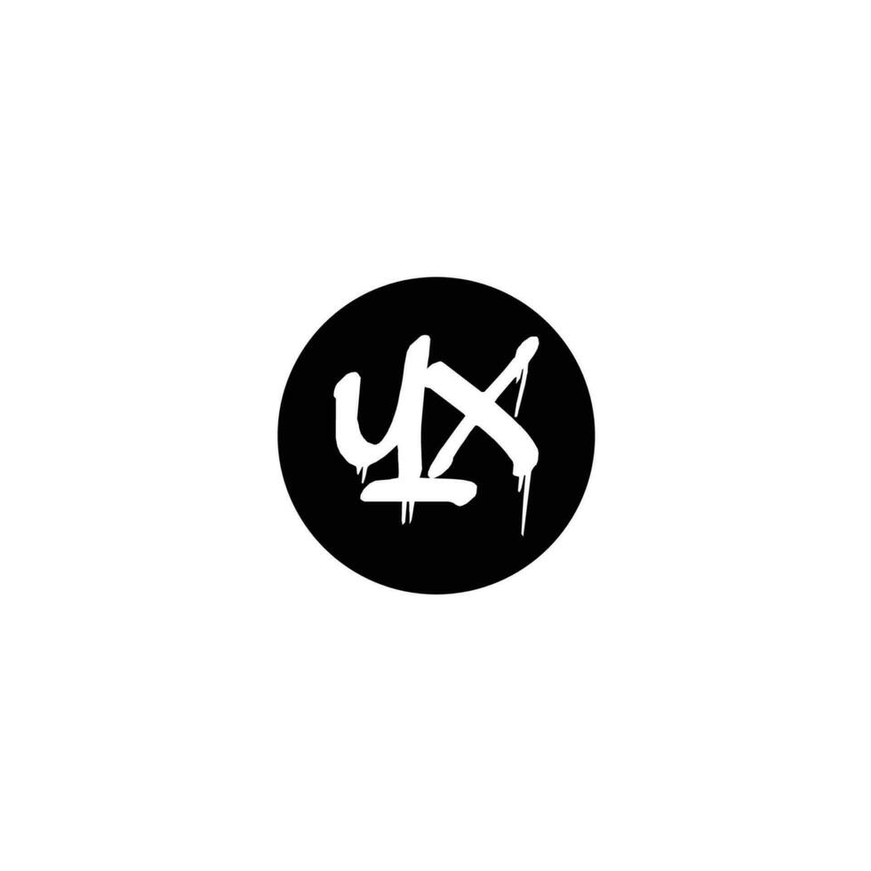 Initial YX letter drip template design vector