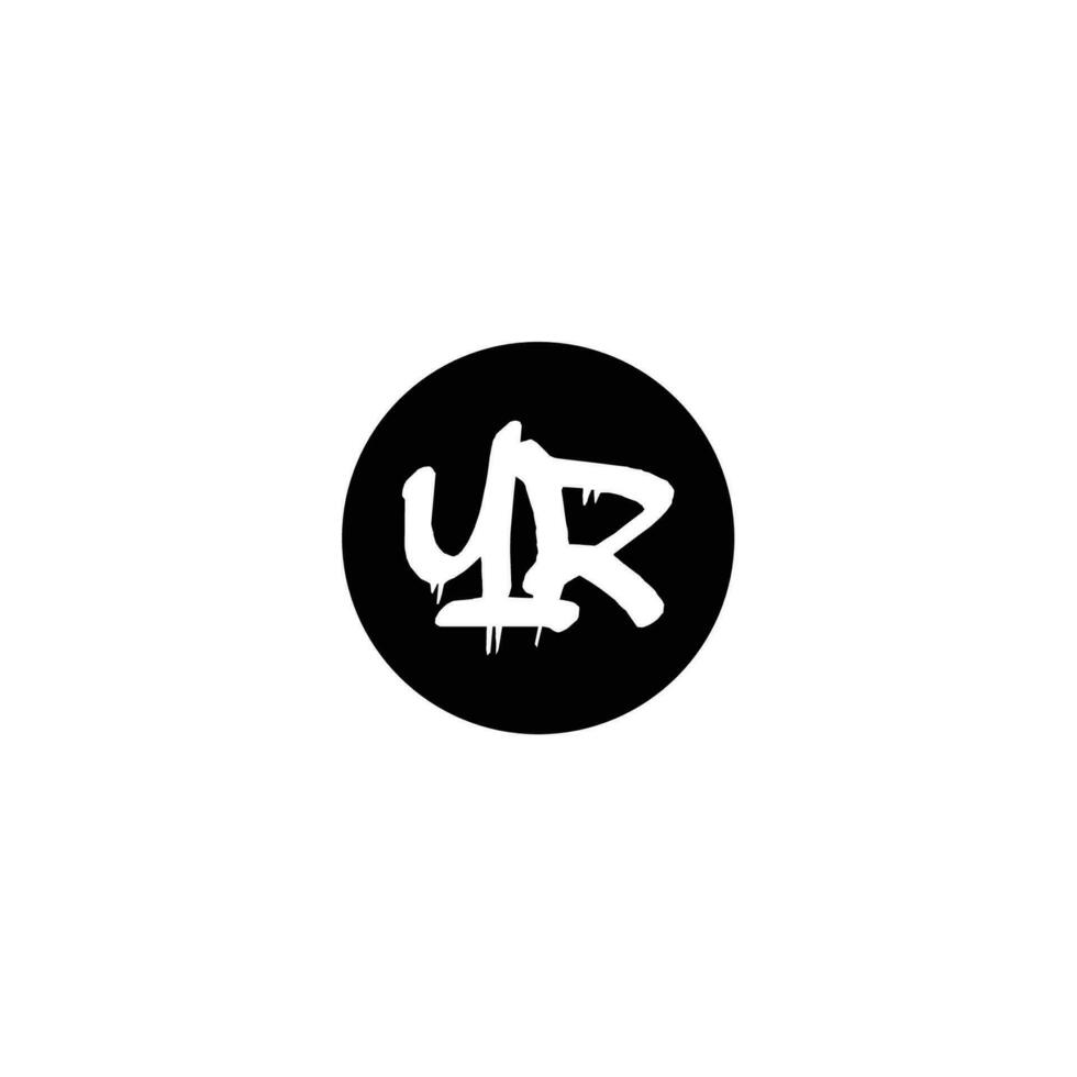 Initial YR letter drip template design vector