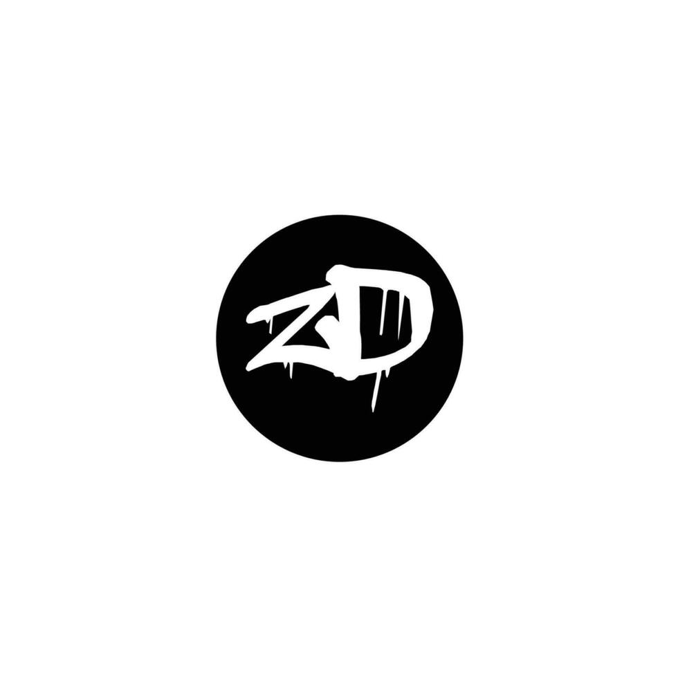 Initial ZD letter drip template design vector