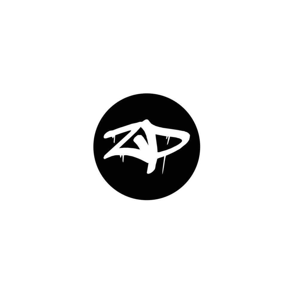 Initial ZP letter drip template design vector