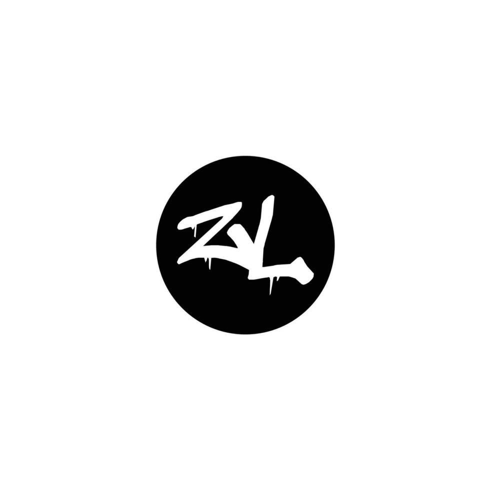 Initial ZL letter drip template design vector