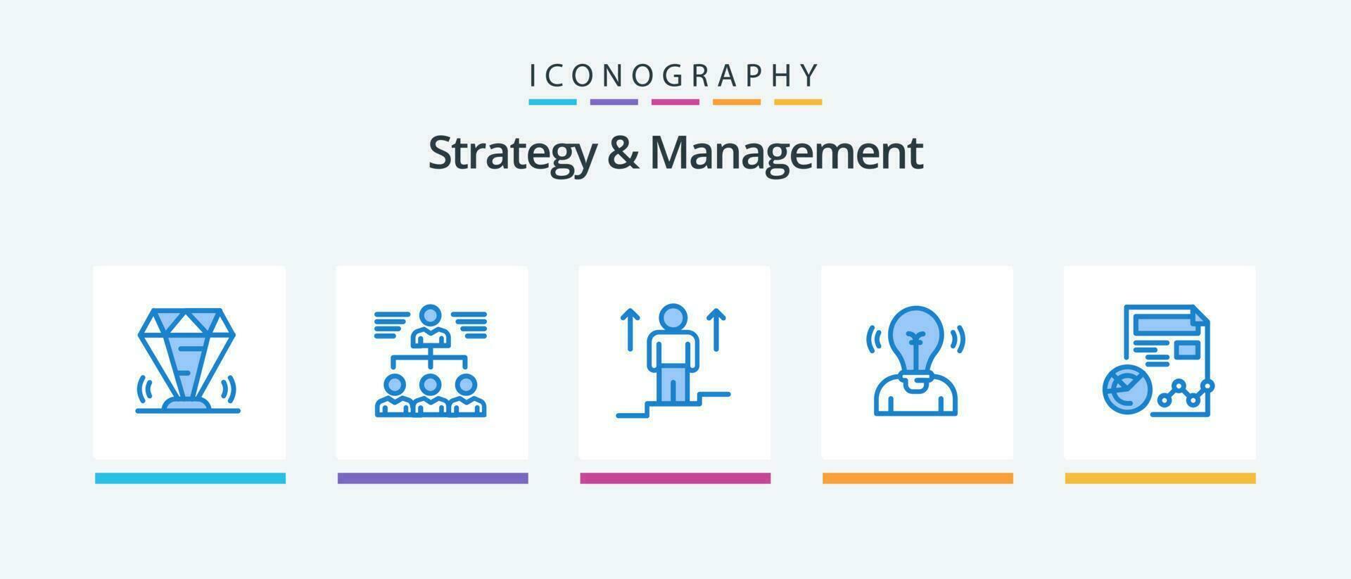 Strategy And Management Blue 5 Icon Pack Including user. bulb. user. success. arrow. Creative Icons Design vector