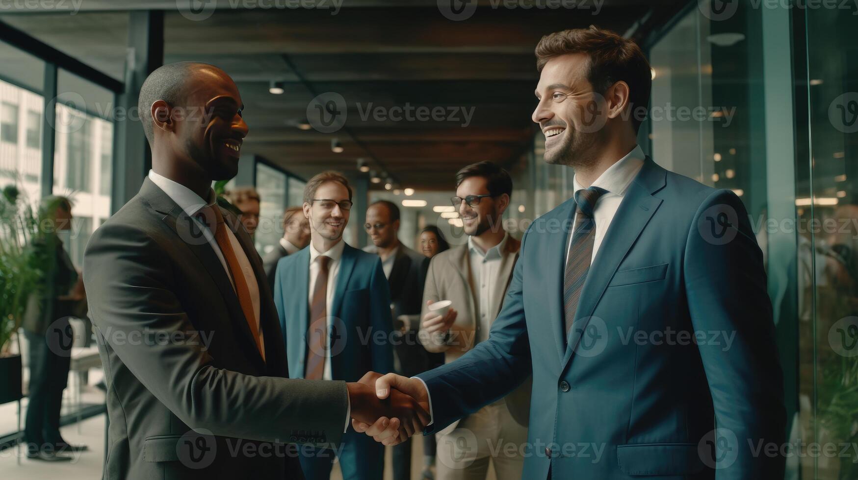Shaking hands of two business people photo