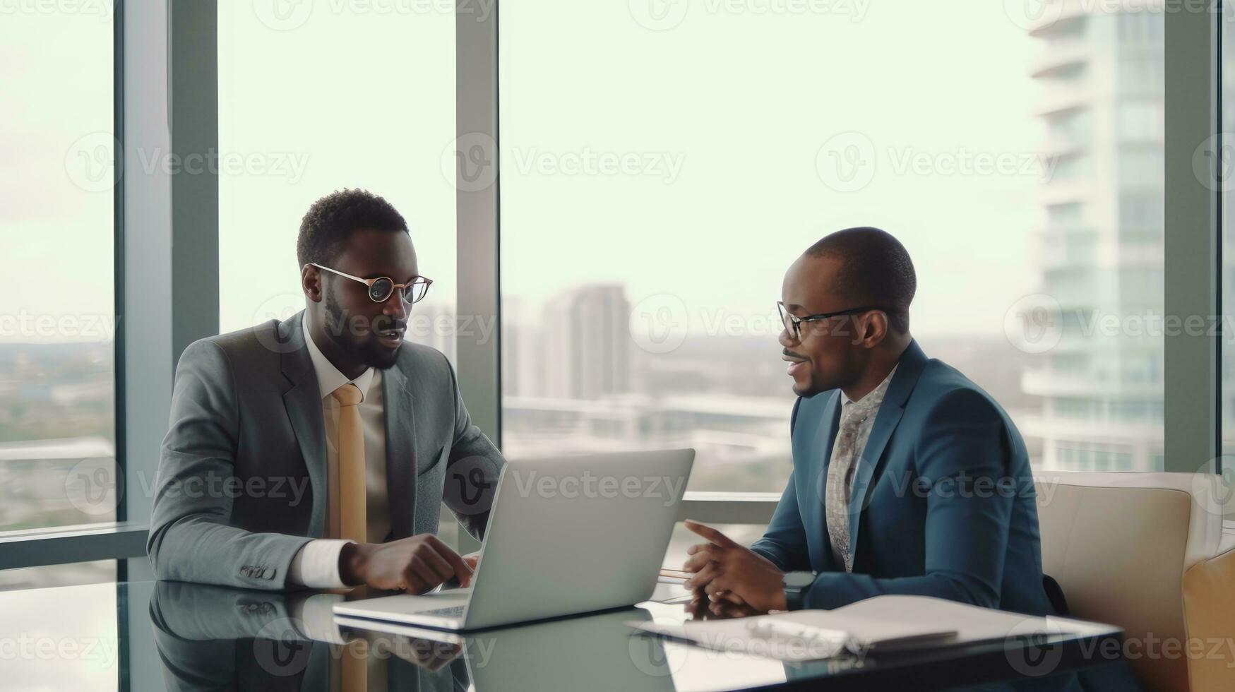 empresarios teniendo un reunión generado ai foto