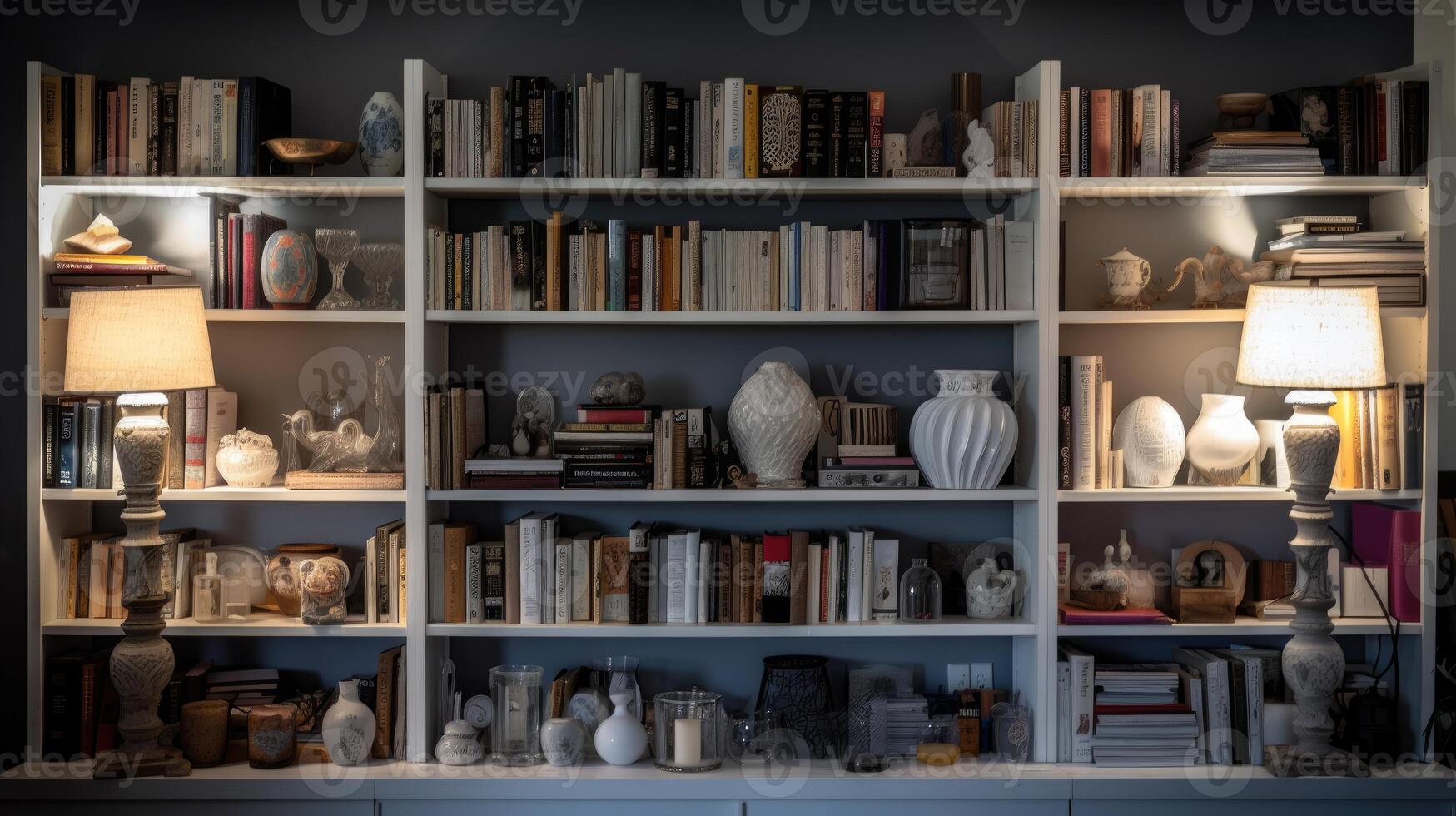 Big Library with many shelf photo