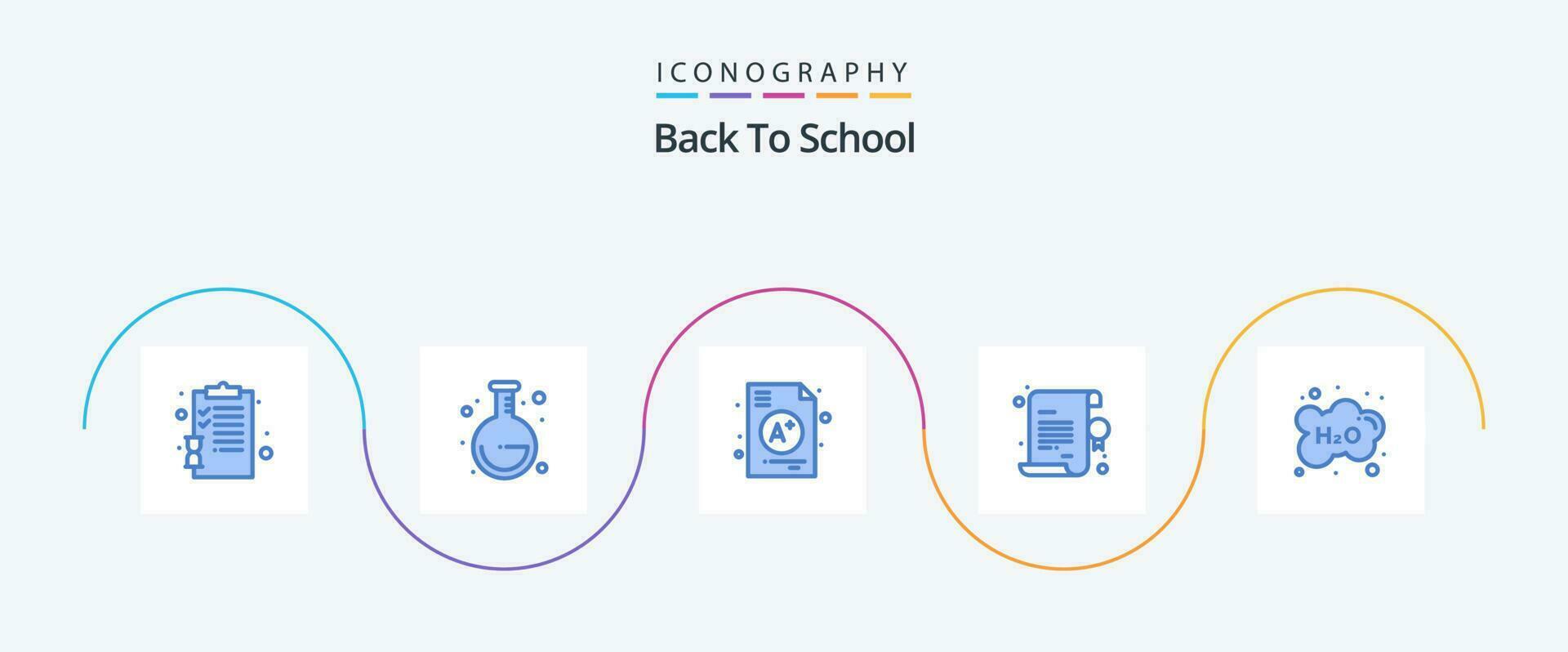 Back To School Blue 5 Icon Pack vector