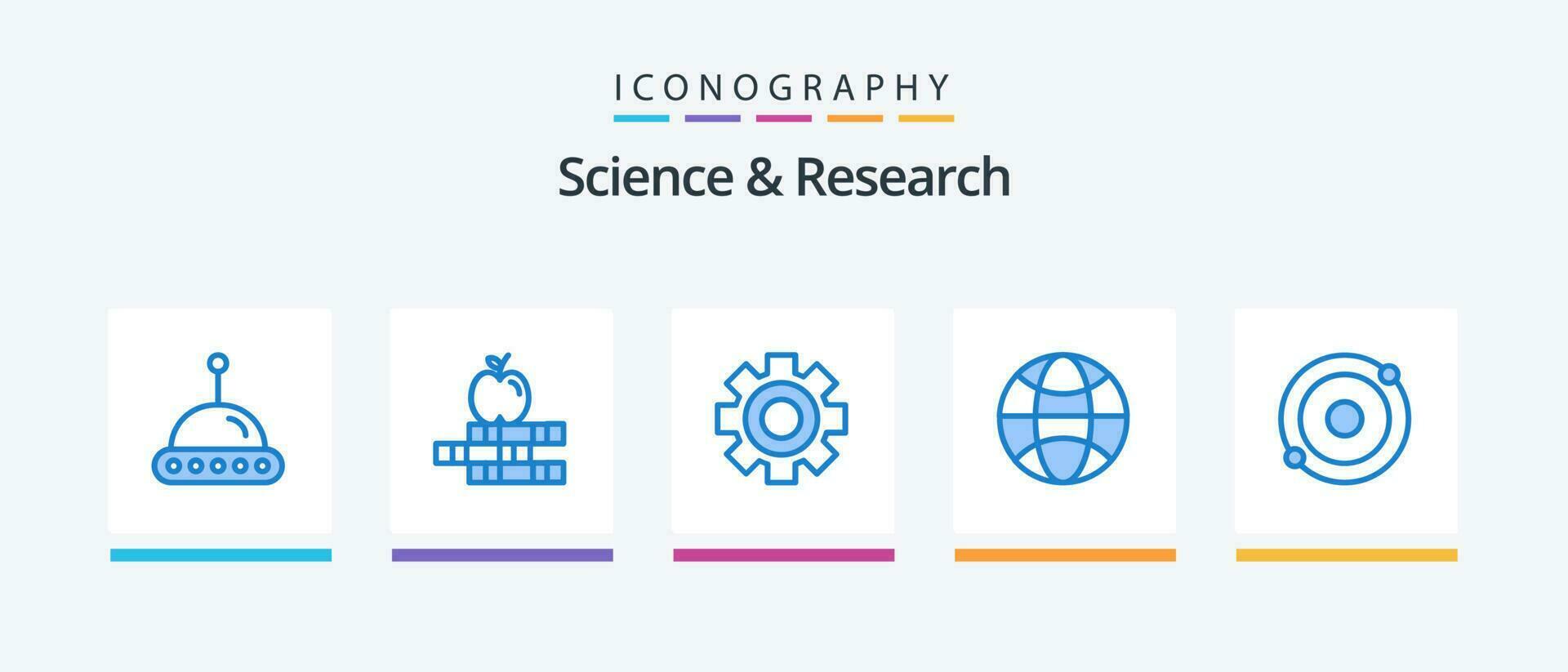 Science Blue 5 Icon Pack Including . structure. setting. molecule. science. Creative Icons Design vector