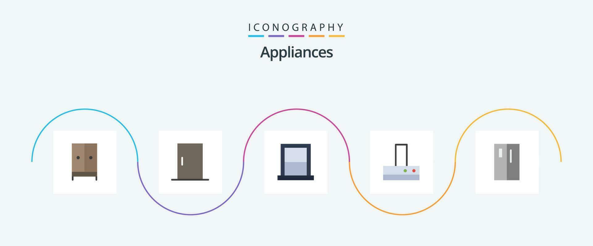 Appliances Flat 5 Icon Pack Including appliances. fan. home appliances. extractor. home vector