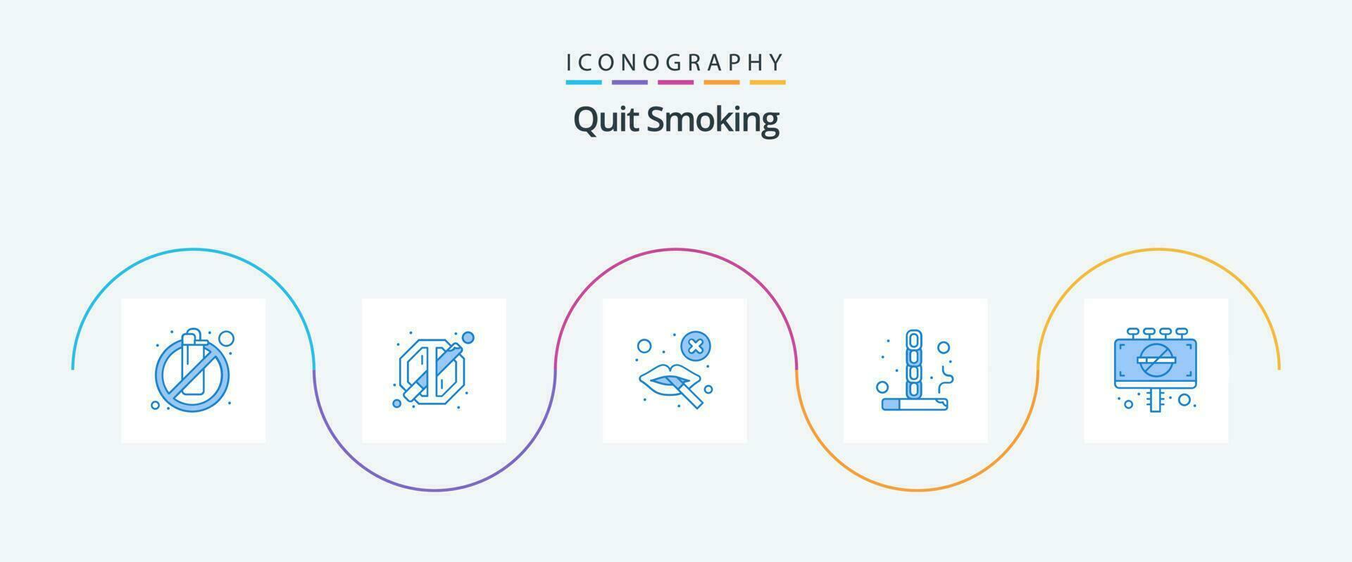 Quit Smoking Blue 5 Icon Pack Including prison. banned. not allowed. smoking. smoking vector