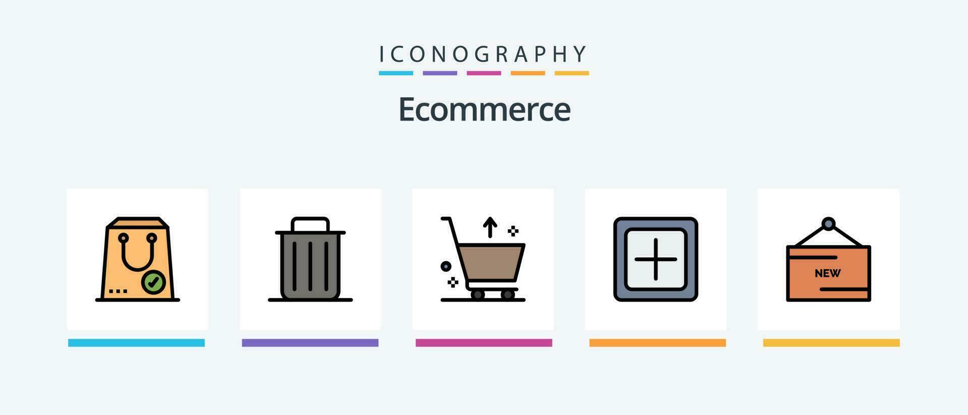 Ecommerce Line Filled 5 Icon Pack Including commerce. box. package. package. commerce. Creative Icons Design vector