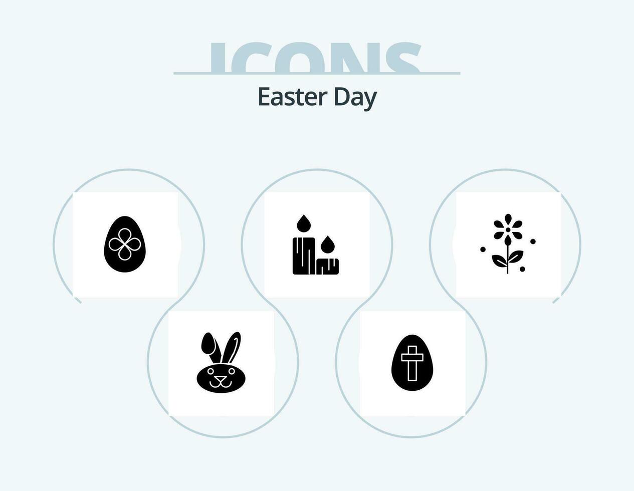 Easter Glyph Icon Pack 5 Icon Design. nature. flower. easter. nature. fire vector