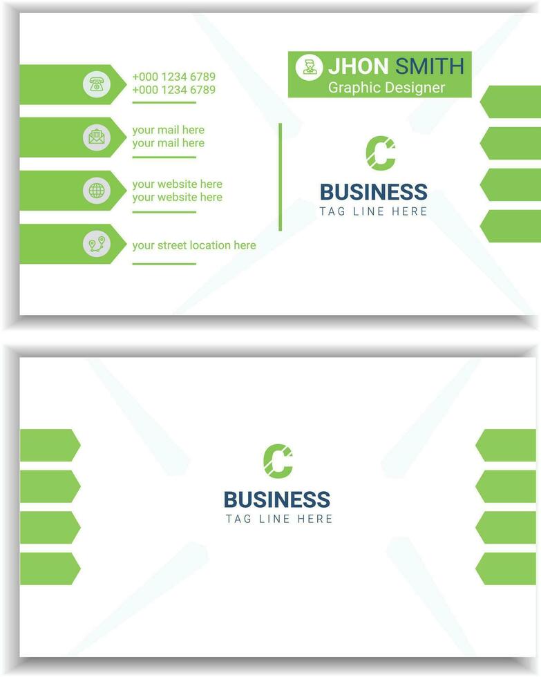 Green Business Card Design vector