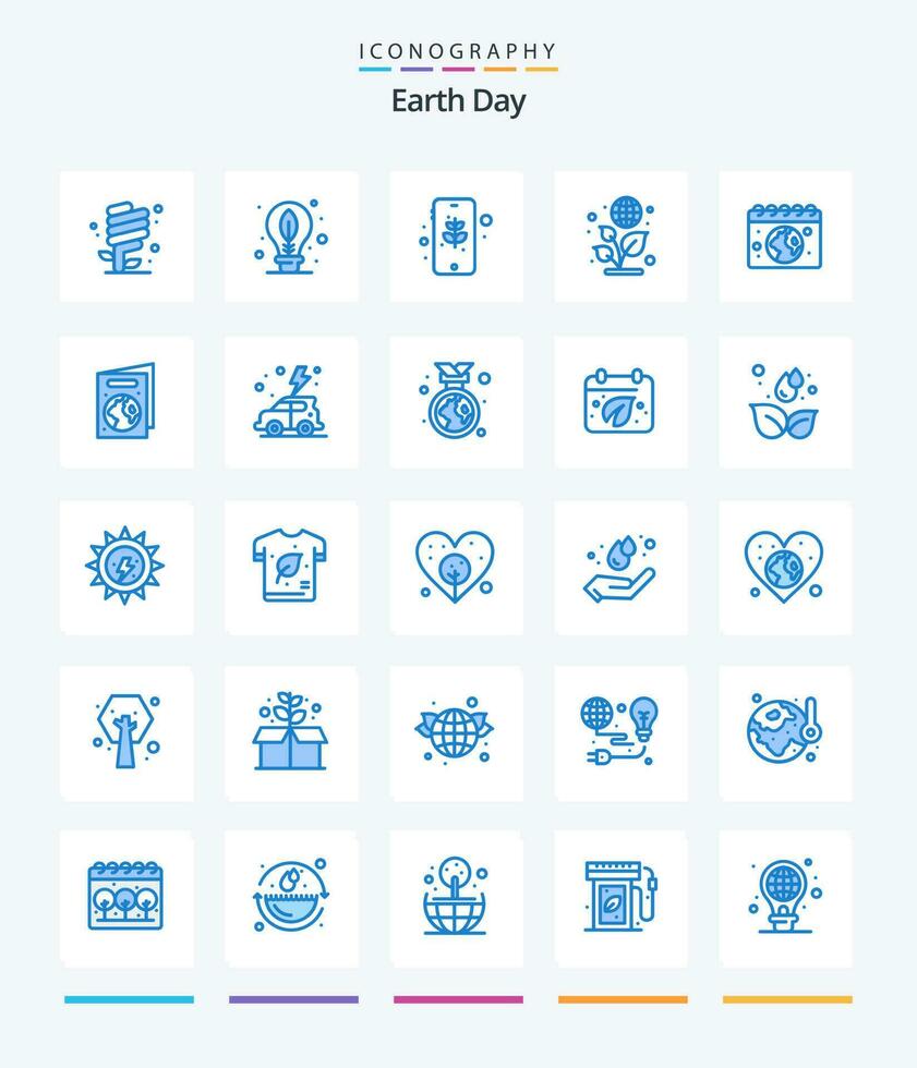 Creative Earth Day 25 Blue icon pack  Such As globe. green. leaf. day. safe vector