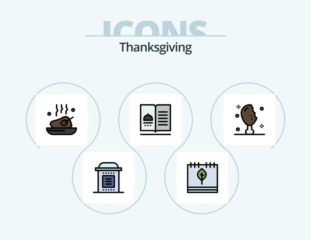 Thanksgiving Line Filled Icon Pack 5 Icon Design. fall. buckle. thanksgiving. autumn. mail vector