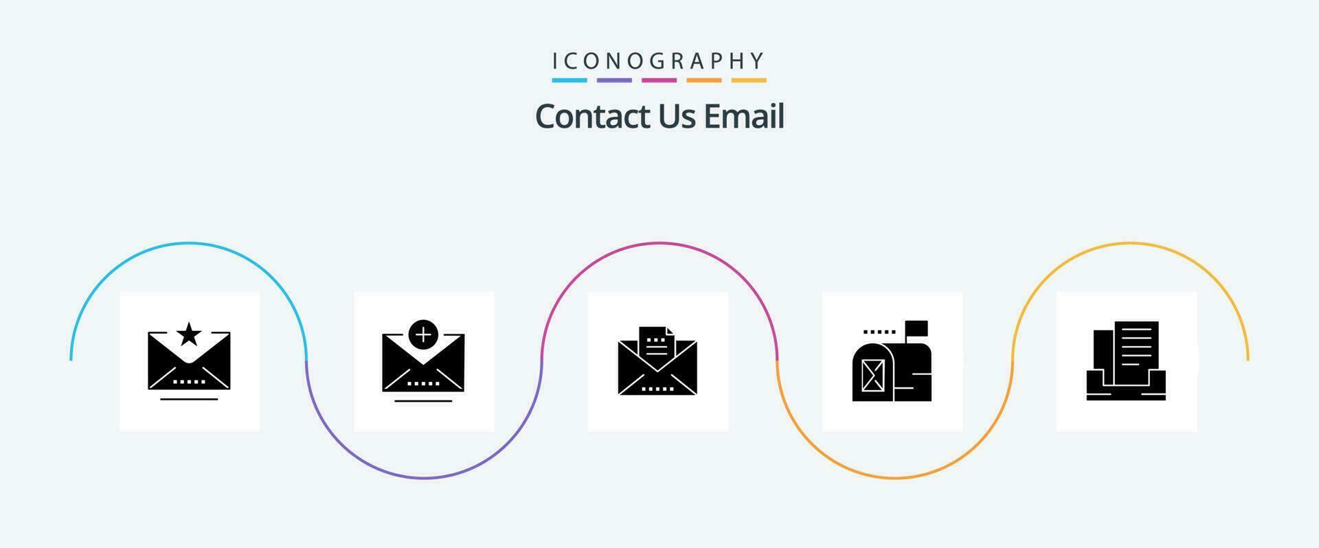 Email Glyph 5 Icon Pack Including . outbox. draft. email. mail vector