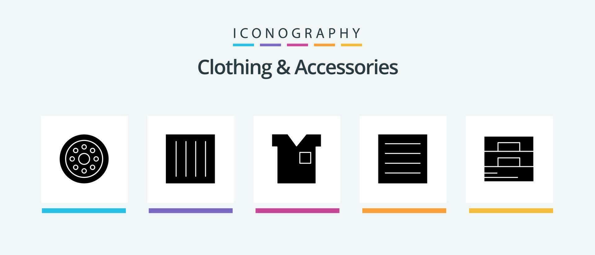 Clothing and Accessories Glyph 5 Icon Pack Including laundry. clothing. laundry. care. shirt. Creative Icons Design vector