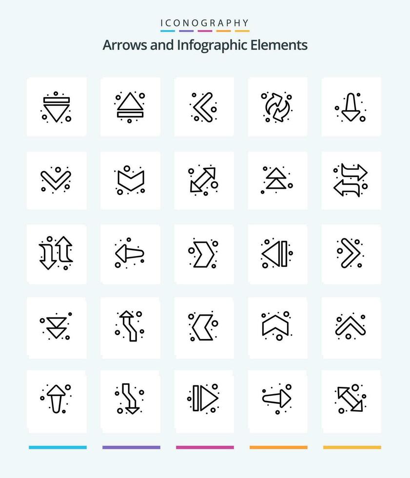 Creative Arrow 25 OutLine icon pack  Such As arrow. left. recycling. go. full vector