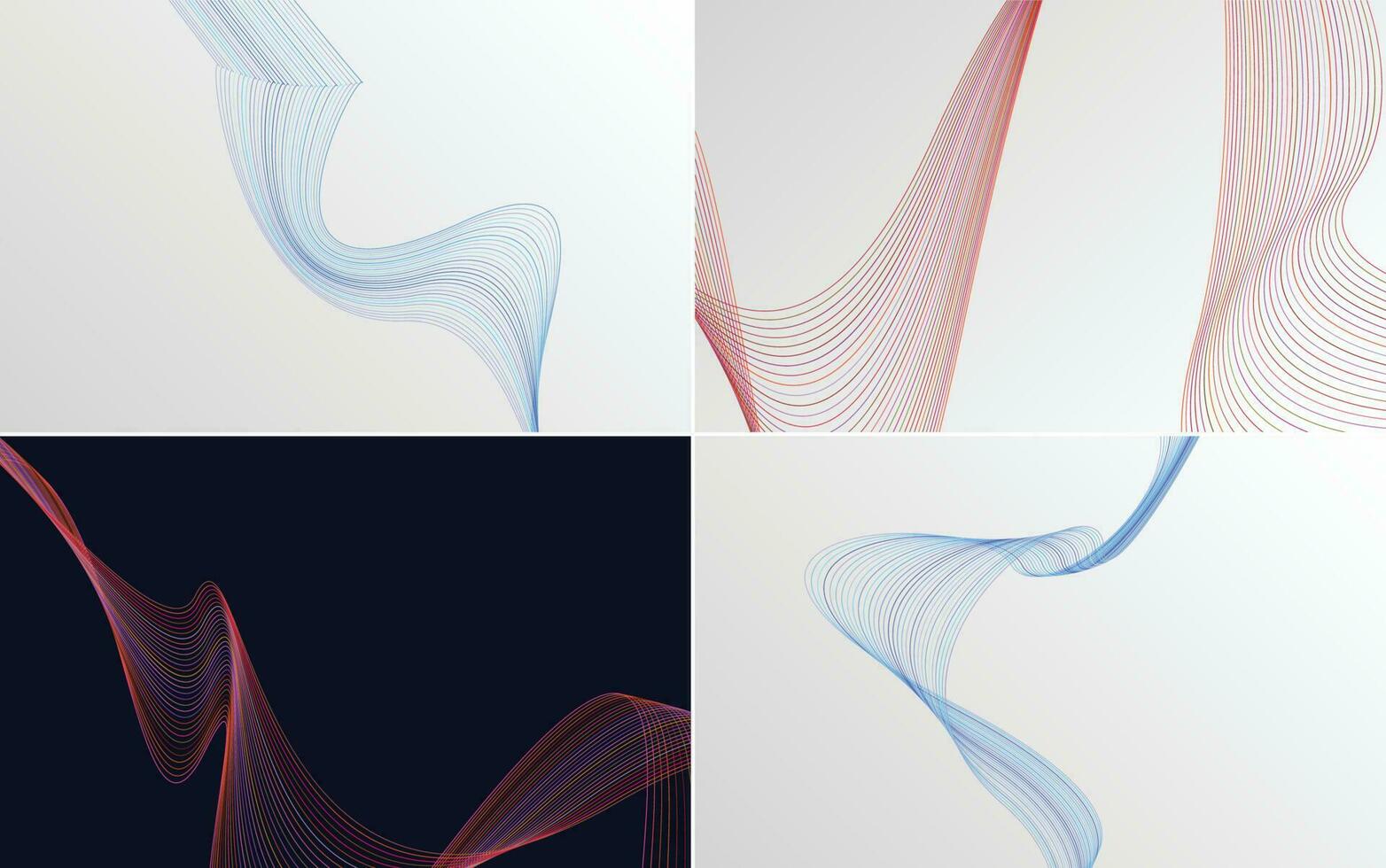 Collection of geometric minimal lines pattern set vector