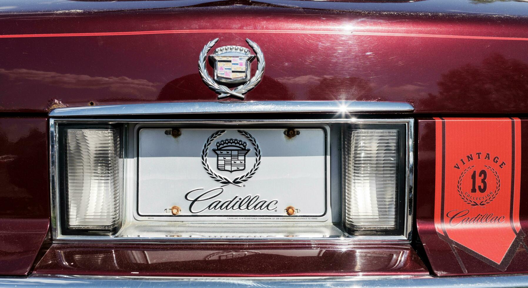 Minsk, Belarus, June 2023 - Rear view of a retro cadillac. photo