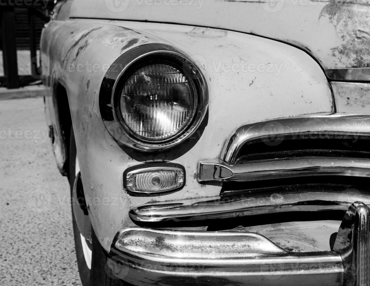headlight of old retro car photo